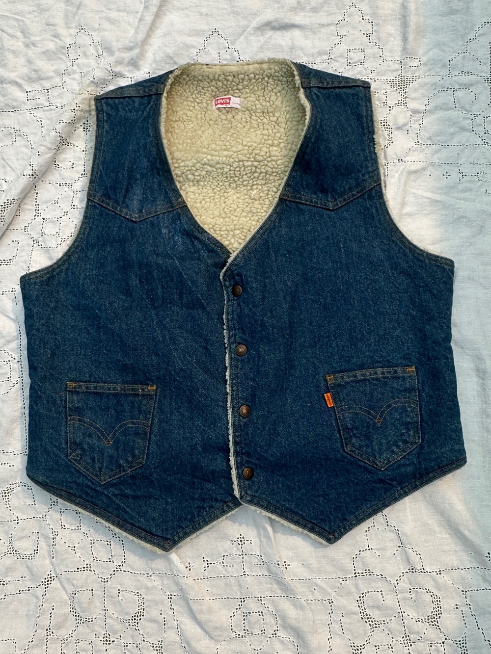 Levi’s VTG 70s Denim Sherpa-Lined Vest XL